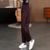 Pantalones Casuales Rectos de Cintura Alta Personalizados para Mujer, Pantalones Largos, Tallas Grandes, Cintura Elástica Amplia, Adelgazantes, Buena Caída, Versátiles, Tela Fina de Otoño, Transpirables