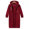 Sudadera Otoño e Invierno 2025 Tallas Grandes Ropa para Mujer 100kg Gordo mm Estilo Europeo y Americano con Capucha de Longitud Media Chaqueta de Forro Polar Casual Versátil