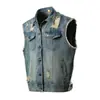 Chaleco de Mezclilla para Hombre Moda Primavera 2025 Marca Hombro Caído Sin Mangas Chaleco Retro Viejo Chaqueta de Mezclilla Primavera y Otoño