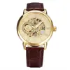 Fuente: Reloj Mecánico Manual Simple Casual de Moda para Hombre Sewor con Caja Dorada y Esfera Negra