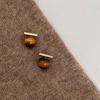 DOUDOUSTORE Aguja de Plata 925 Geométrico Palabra Color Maillard Otoño e Invierno Aretes Retro Aretes de Personalidad Simple