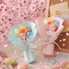 Ramo Pequeño de Flores Pompones Tejidas, Flores Artificiales, Ramo de Flores Falsas de Hilo, Accesorios de Regalo para Temporada de Graduación, Regalos Transfronterizos del Fabricante