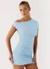 2026 Moda Europea y Americana Transfronteriza para Mujer Falda Corta de Cadera de Alto Nivel Ajustada Versátil Plisada Vestido sin Mangas de Hombros Descubiertos