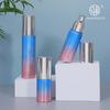 Envase cosmético botella vacía AS color degradado electrochapado botella de recarga para loción y crema juego de botellas de vacío tipo pulsador