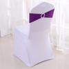 Funda para silla con correa elástica con hebilla de diamante sin atar, para banquete de hotel, boda, evento, aro decorativo con lazo en el respaldo