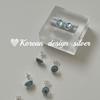 Corea del Sur Dongdaemun Nicho Aretes de Alta Gama Plata Esterlina S925 Ovalado Aguamarina Aretes Pequeños Frescos Combinan con Todo