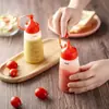 Botella exprimible de salsa de tomate, botella exprimible con boquilla para miel, botella de plástico de grado alimenticio para ensalada, frasco comercial, frasco para condimentos de salsa