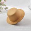 Tela cepillada DIY sombrero hecho a mano embrión sombrero pequeño accesorios para el cabello pinza para el cabello sombrero de juguete para mascotas sombrero desnudo hecho a mano 13cm