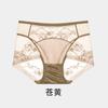 Braguitas de Encaje de Satén Retro Francés para Mujer Talla Grande Sexy Corte Calado Malla Transparente Sin Costuras Cubre Cadera Calzones de Mujer
