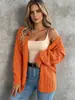 Cárdigan de punto calado transfronterizo de Amazon para mujer, nuevo suéter chaqueta de color liso de manga larga para primavera y otoño, top casual de moda