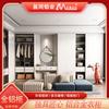Guarda-roupa de Liga de Alumínio Personalizado para Casa Inteira Estilo Nórdico Porta de Correr de Chão ao Teto Quarto de Luxo Leve Gabinete de Metal para Closet