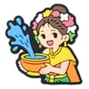 Amuletos de zapato de goma suave de PVC para el Festival Songkran tailandés, Accesorios para zuecos del Festival de Salpicaduras de Agua, Hebillas de zapato, Accesorios decorativos DIY para bolsa de playa