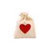 Gran cantidad Bolso de cáñamo imitación Congyou Bolso de cáñamo serigrafiado Bolso de regalo de corazón de melocotón Empaque de joyería Bolsa de almacenamiento de muestras de viaje