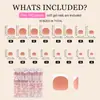 160 piezas de uñas artificiales cortas cuadradas para pies, estilo francés, diseño minimalista, fáciles de aplicar y quitar, vienen en una caja