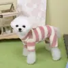 Ropa para Perros Modelos Otoño e Invierno para Razas Pequeñas Como Teddy, Bichón, Pomerania, Ropa de Invierno para Mascotas, Chaqueta de Polar de Cuatro Patas con 25 Rayas
