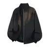 Chaqueta de vuelo retro con cuello mao para hombre, elegante y sofisticada, chaqueta de béisbol corta de corte limpio estilo americano