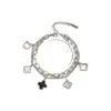 Pulsera de Acero de Titanio de Alta Gama que No se Desvanece con Diseño de Trébol de Cuatro Hojas para Mujer, Lujo Ligero, Versátil, Diseño de Nicho, Color Dorado, Adecuada para Usar en la Ducha