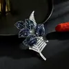 Broche Elegante Retro de Doble Hoja Estilo Hong Kong Nuevo Pin Elegante Simple de Alta Gama para Cárdigan Suéter Accesorios de Ramillete Versátiles