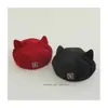 Boina Súper Linda de Estilo Coreano para Niños y Niñas de Cuatro Estaciones, Versátil y Linda con Orejas de Gatito, Boina Versátil y Elegante