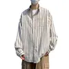 Camisa Rayada Hombre Verano 2023 Nueva Moda Marca Popular Camisa de Manga Larga Duffian Guapo De Moda Suelta Casual Chaqueta
