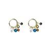 Pendientes de Piedra Natural con Cuentas de Color Contrastante para Mujer, Pendientes Elegantes y con Estilo con un Toque de Lujo, Piedra Natural