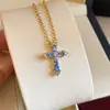 Collar de Flor de Circonia Ovalado Estilo Corte Francés Cadena para Clavícula Personalizado Lujo Ligero Gama Alta Venta al por Mayor