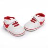 Primavera e outono bebê de 1 ano sola macia antiderrapante esportivo tênis branco pequeno masculino e feminino tesouro velcro sapatos de bebê para criança atacado