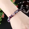 Zhou Lianfa Moda Feminina Transfronteiriça Pulseira de Cristal Rosa Natural Ágata Olho de Tigre Círculo Único Pulseira de Contas Redondas Joias Simples