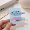 Pinza para el Cabello de Fruta Estilo Universitario Otoño e Invierno Color Café Melado Clip sin Costuras a Cuadros para Flequillo Lateral de la Frente Pinza de Pato Pinza para el Cabello