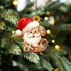 Colgante de Carta de Jengibre de Papá Noel Decoraciones para Árbol de Navidad Adornos Navideños Colgantes de Cartas de Navidad