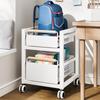 Estante de Armazenamento para Mochila Escolar Estante de Armazenamento para Livros Carrinho Móvel Doméstico para Mochila Escolar Artefato Debaixo da Mesa Estante com Rodinhas Armário