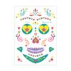 Pegatinas Impermeables de Halloween Transfronterizas Pegatinas Faciales de Mascarada Pegatinas Faciales Pegatinas de Tatuaje Mexicanas del Día de Muertos