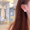 Nuevos pendientes de plata S925 con forma de estrella de mar y concha de niña, con forma de corazón, elegantes y creativos de Corea del Sur, con nicho asimétrico de perlas.