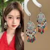 Brincos Exóticos de Venda Quente Estilo Retrô Literário Clássico Dignos Gancho de Orelha Versátil Vazado Moda Brinco Longo com Franjas