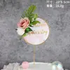 Celebridad de Internet Estilo ins Anillo de Hierro Forjado Plato Decorativo para Pastel Hermosa Rosa de Hierro Forjado Hoja Verde Enchufe para el Día de la Madre