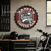 Decoración de cafetería letrero de hojalata de tapa de cerveza cafetería de estilo americano pintura de tapa de botella decorativa