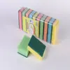 Esponja de limpeza quadrada multicolorida/lado abrasivo pano de prato de cozinha toalha de prato não engordurante bloco de esponja de limpeza