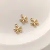 Colgante de Flor Pequeña Brillante Recubierto de Oro de 14 Quilates que Conserva el Color Flor de Cinco Pétalos Colgante Individual Hecho a Mano para Pulsera DIY Pendientes Colgante de Joyería