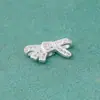 S925 plata pura maciza con incrustaciones de diamantes exquisito colgante de lazo espaciador para pulsera de perlas DIY collar accesorios de joyería de plata