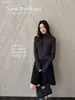 32035 # Cuello Semi-Alto Manga Larga Modal Lana Ropa Exterior Color Sólido Capa Base Camisa Holgada Talla Extra Tops de Manga Larga
