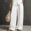 Ropa de Verano Transfronteriza Europea y Americana para Mujer 2026, Conjunto de Lino Estilo Perezoso, Chaleco sin Mangas + Pantalones de Pierna Ancha, Suave y Elegante