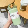 Taza Térmica de Acero Inoxidable de Gran Capacidad con Correa y Popote, de Moda