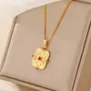 Nova Chegada Colar Pingente Flor de Íris Escovada Exquisita Banhado a Ouro Método Antigo Estilo Chinês Corrente de Clavícula Feminina Simples Luxo Leve