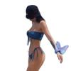 Traje de baño sexy de dos piezas para mujer, bikini de triángulo de cintura baja, top de tubo para pecho pequeño, traje de baño de tres puntos, nuevo, transfronterizo