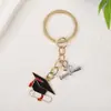 Temporada de formatura chapéu de bacharel tag de flor de livro chaveiro estudante exame de admissão à faculdade presente comemorativo pingente de bolsa criativo