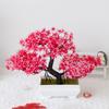 Planta Simulada Maceta Bola de Hierba Bonsái Árbol Pequeño Decoración para el Hogar Adornos de Flores Creativo Mini Pequeña Bola Redonda Cerezo Bola de Nieve