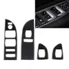 Adecuado para modificación interior de Chevrolet Camaro pegatina decorativa de fibra de carbono roja para palanca de cambios y portavasos piezas de automóvil