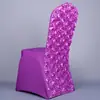 Capa Elástica para Cadeira Estilo Comércio Exterior com Laço de Flor Rosa, Feita de Elastano, Adequada para Eventos, Festas e Casamentos