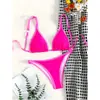 Coleção nova da Amazon 2026: Trajes de banho sexy de cor sólida, com amarração, estilo europeu e americano, biquínis de praia femininos e roupas para fontes termais, atacado