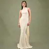 Atuendo de Banquete Estilo Europeo Elegante Vestido de Noche Nuevo Vestido de Moda Sexy Ajustado Fajas Hombros Descubiertos Vestido Largo Mujer